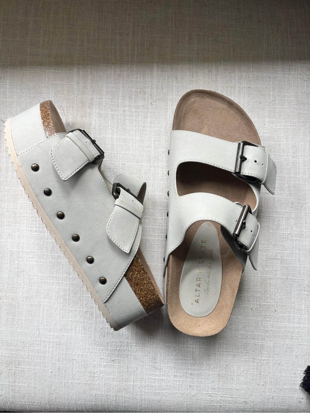 Altar'd State Platform Double-Buckle Cork Slide Sandals
